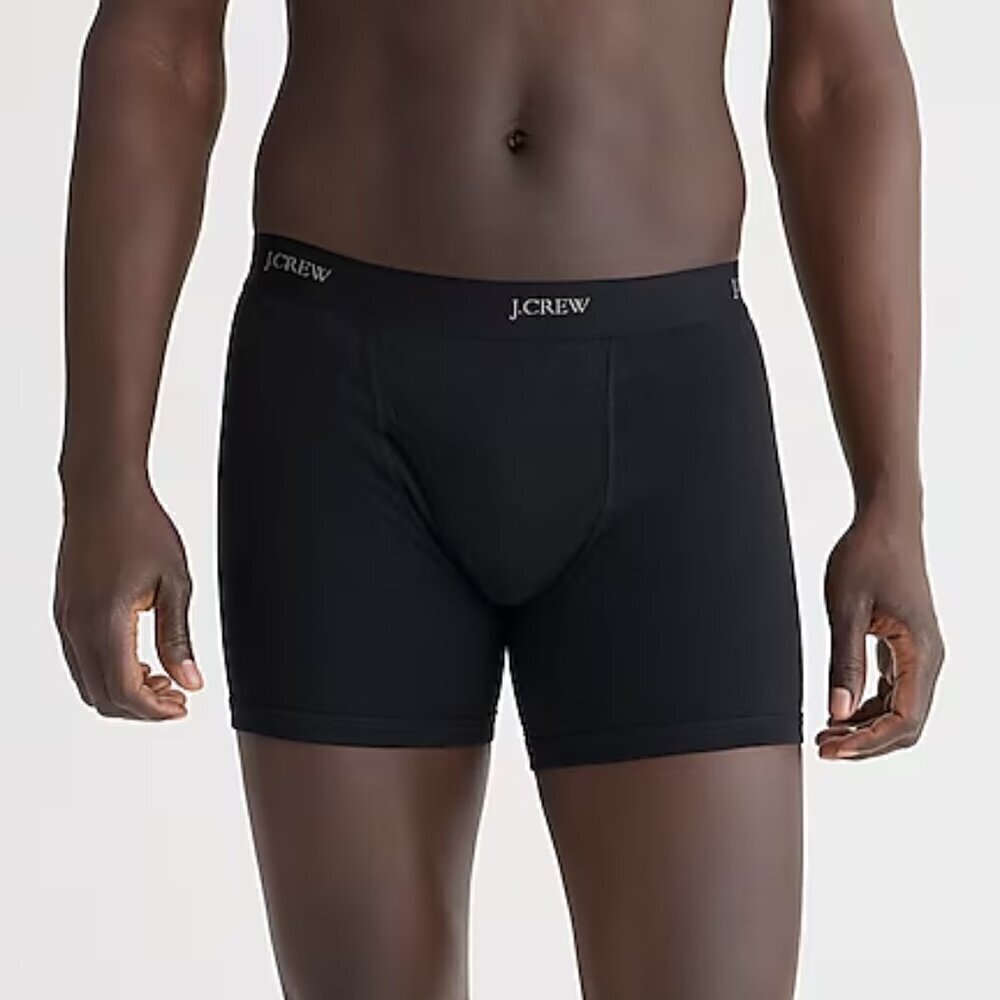 J. Crew Men's Stretch 3" Cotton Blend Boxer Briefs Black Size L NWT